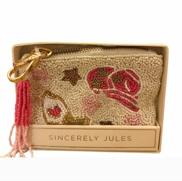 🤍🔹️Sincerely Jules🔹️ Beaded Coin Purse with Cowboy Hat, Cowboy boot